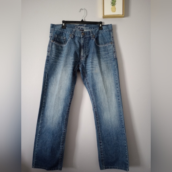 Jeans Mens Royal premiumSize W 36 L 32 mid rise straight Leg Good Condition